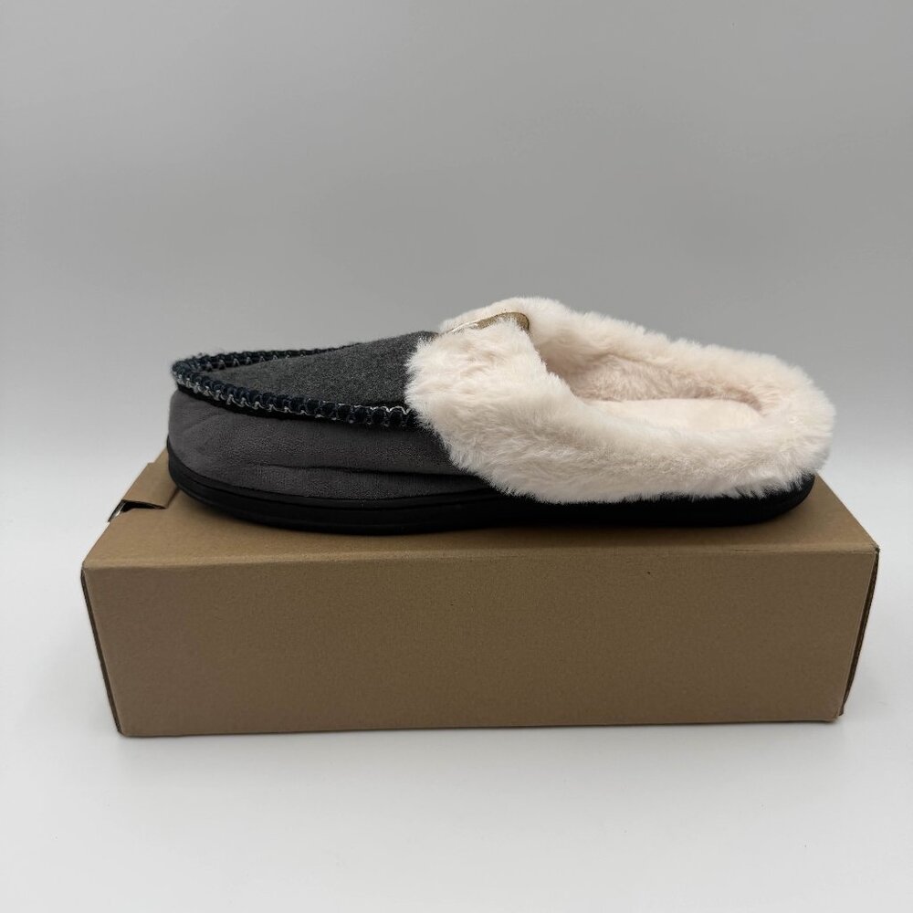 Homitem Men’s Memory Foam Mule Slippers Light Grey Size 9–10